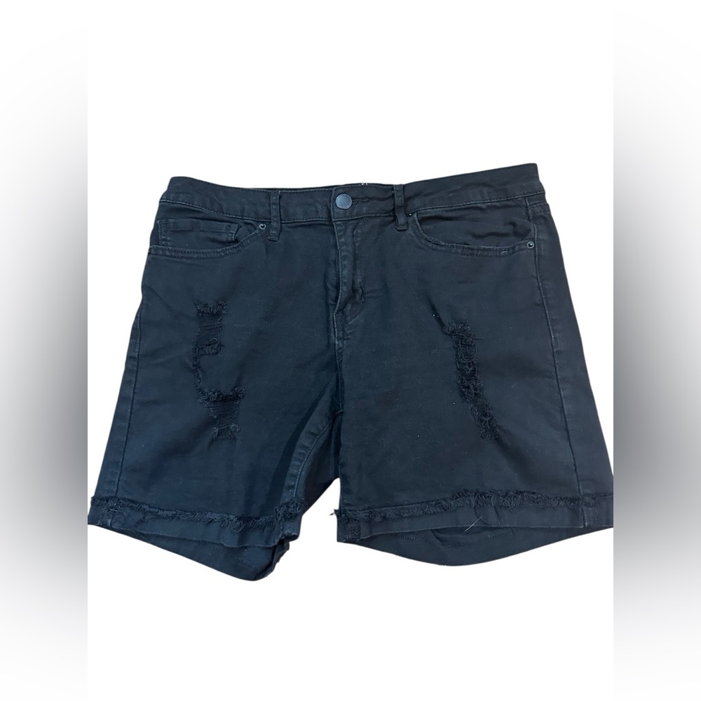 Angel Kiss Black Distressed Jean Shorts